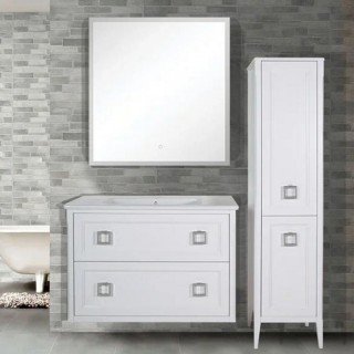 Комплект мебели ASB-Woodline Рома 100П подвесная, белая