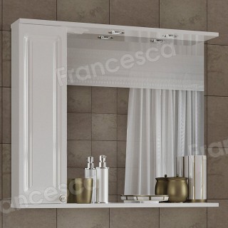 Шкаф-зеркало Francesca Империя 85 белый, левый