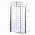 Душевая дверь в нишу Vegas Glass EP-F-2 160 07 01 R профиль матовый хром, стекло прозрачное. Фото 4