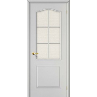 Межкомнатная дверь Классик Белый Грунт Хрусталик 200*90