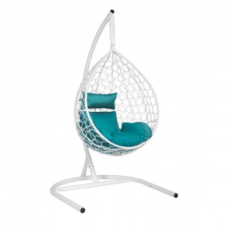 Подвесное кресло EcoDesign Скай-01 белый/бирюзовый
