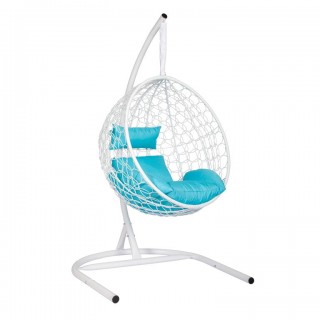 Подвесное кресло EcoDesign Скай-02 белый/голубой