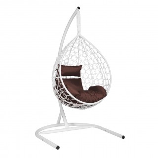 Подвесное кресло EcoDesign Скай-01 белый/коричневый