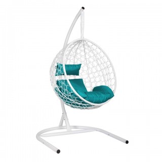 Подвесное кресло EcoDesign Скай-02 белый/бирюзовый