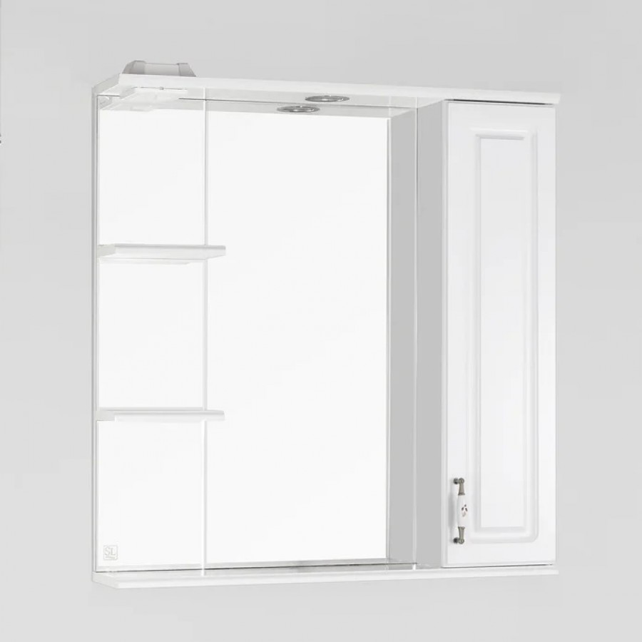 белый зеркальный шкаф олеандр 2 650 с