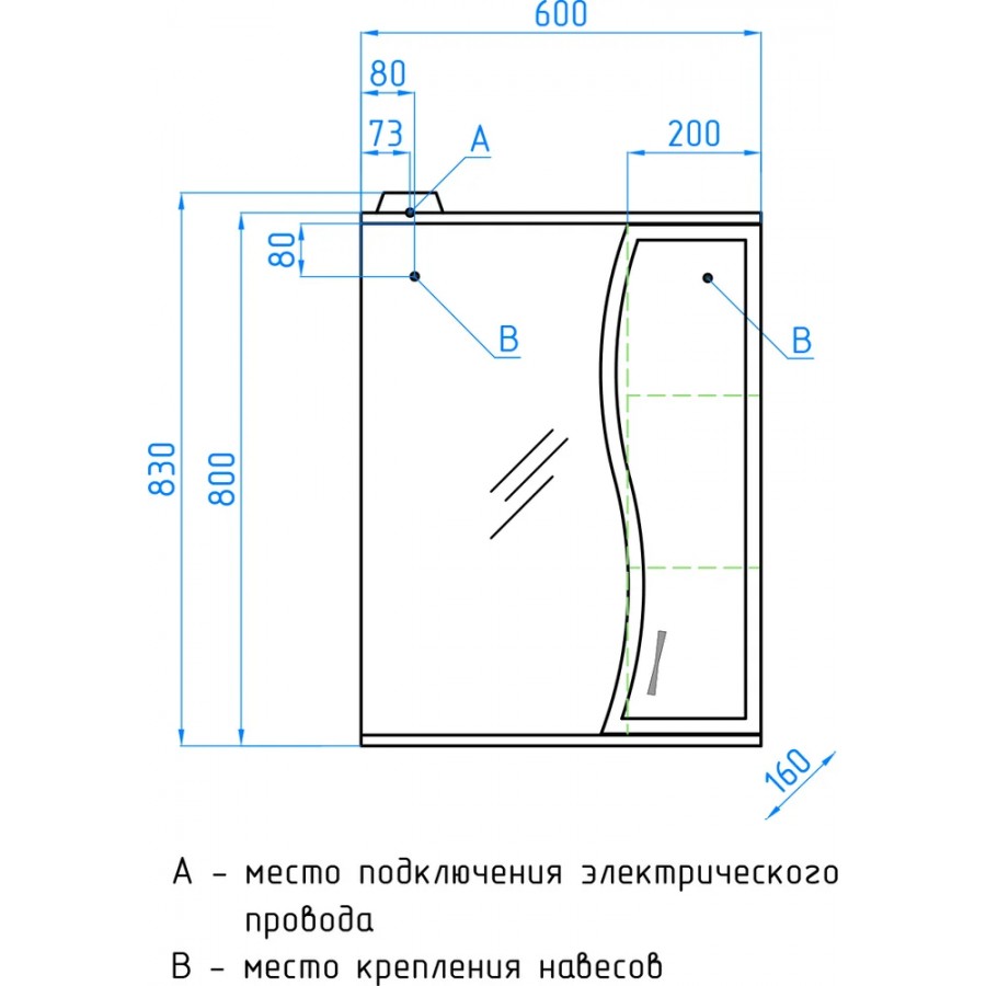 шкаф зеркало style line панда