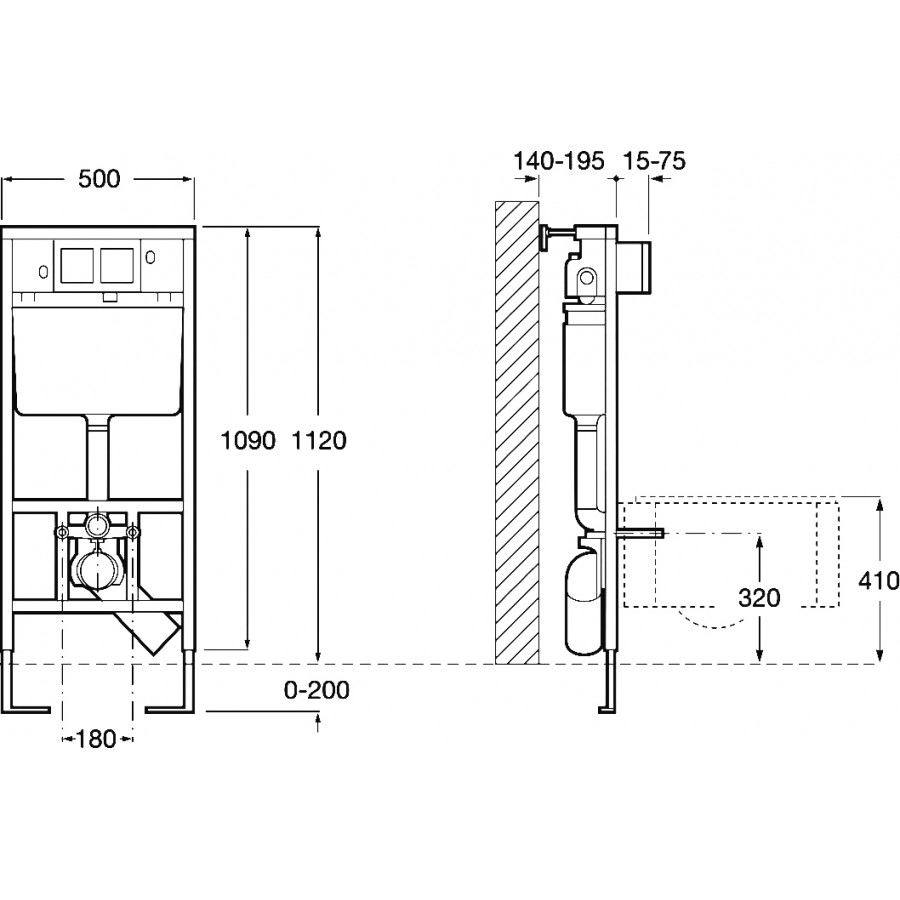 Рамная инсталляция Roca in-Wall Duplo WC 890090020