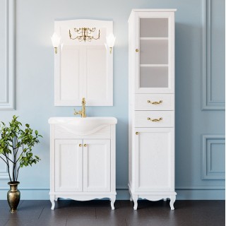 Комплект мебели ValenHouse Эллина 65 белая, фурнитура золото