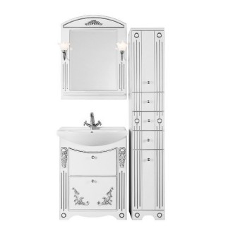 Комплект мебели Vod-ok Кармен 65 с ящиками, белый/серебро