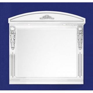 Зеркало Vod-ok Версаль 95, белый/серебро
