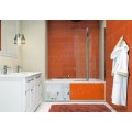 Экран под ванну Francesca Premium 168х53, оранжевый, белый профиль. Фото 3