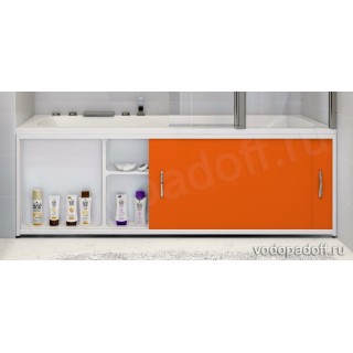 Экран под ванну Francesca Premium 170х57, оранжевый, черный профиль