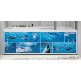 Фото-экран под ванну Francesca Premium Дельфины размер на заказ изготовление 5-7 дней
