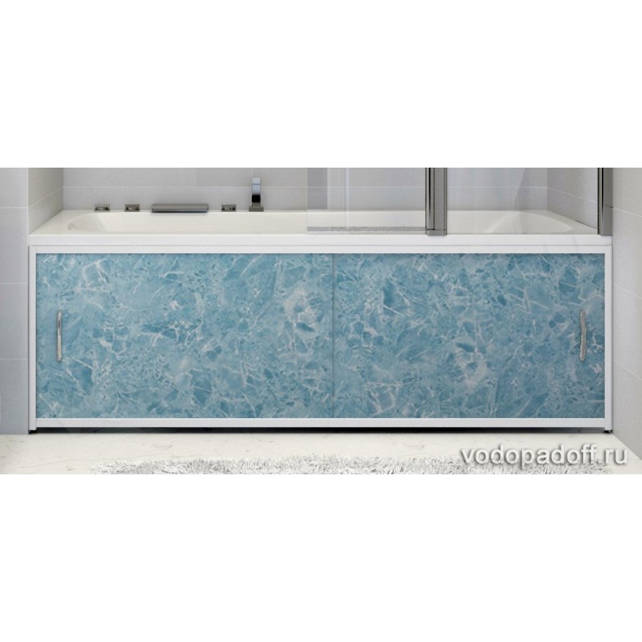 Экран под ванну Francesca Premium голубой мрамор Размер на заказ  изготовление 1-2 дня купить в Москве в интернет магазине Vodopadoff