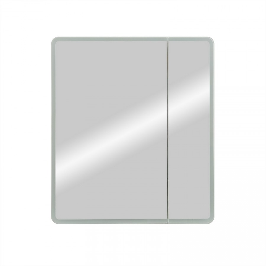 Шкаф зеркальный подвесной elmer с подсветкой 80х80 см цвет белый