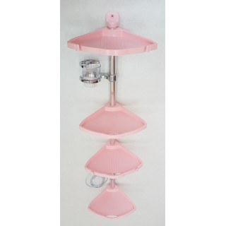 Комплект угловых полок с мыльницей и стаканом розовый