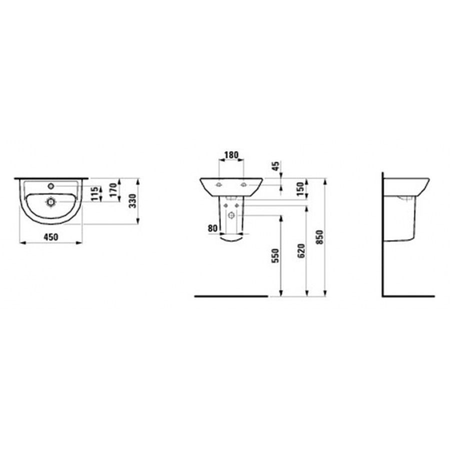 Раковина Laufen Pro 8.1595.3.000.104.1