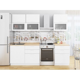 Кухонный гарнитур Валерия-М-01 Белый металлик
