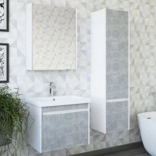 Комплект мебели Sanflor Калипсо 60 белая, ателье светлый