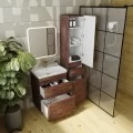 Тумба с раковиной Style Line Атлантика 60 Люкс Plus напольная старое дерево. Фото 1