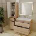 Тумба с раковиной Style Line Атлантика 90 Люкс Plus напольная ясень. Фото 1