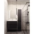 Тумба с раковиной Style Line Даймонд 80 Люкс Plus подвесная черная. Фото 2