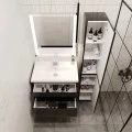 Тумба с раковиной Style Line Даймонд 80 Люкс Plus подвесная черная. Фото 1
