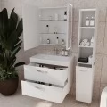 Тумба с раковиной Style Line Каре 80 Люкс подвесная, белая . Фото 1