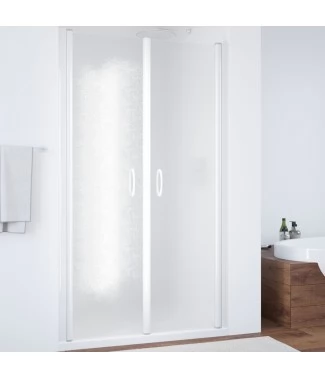Душевая дверь в нишу Vegas Glass E2P 95 01 02 профиль белый, стекло шиншилла
