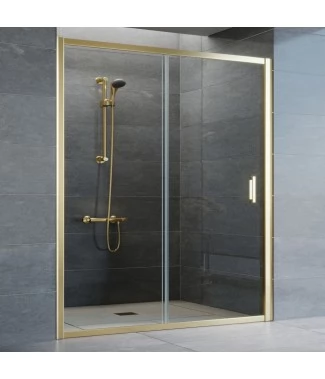 Душевая дверь в нишу Vegas Glass ZP 160 09 01 профиль золото, стекло прозрачное