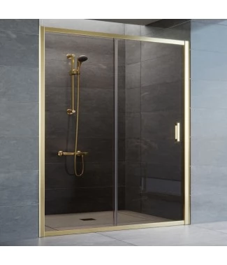 Душевая дверь в нишу Vegas Glass ZP 160 09 05 профиль золото, стекло бронза
