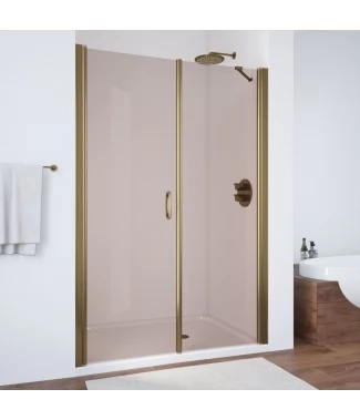 Душевая дверь в нишу Vegas Glass EP-F-2 130 05 05 L профиль бронза, стекло бронза