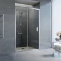 Душевая дверь в нишу Vegas Glass ZP 120 08 01 профиль глянцевый хром, стекло прозрачное. Фото 1