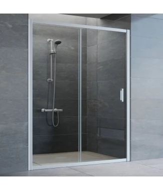 Душевая дверь в нишу Vegas Glass ZP 150 07 01 профиль матовый хром, стекло прозрачное