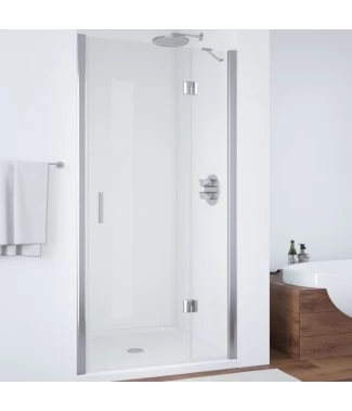 Душевая дверь в нишу Vegas Glass AFP 120 08 01 R профиль глянцевый хром, стекло прозрачное