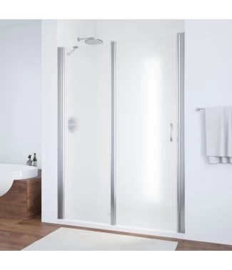 Душевая дверь в нишу Vegas Glass EP-F-1 150 08 10 L профиль глянцевый хром, стекло сатин