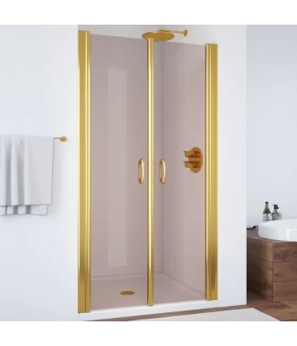 Душевая дверь в нишу Vegas Glass E2P 85 09 05 профиль золото, стекло бронза