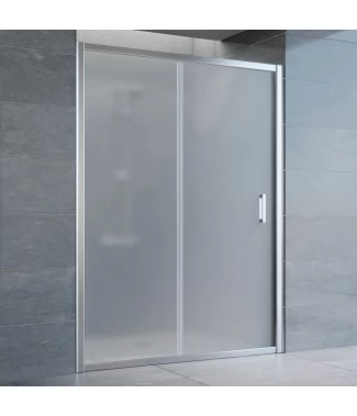 Душевая дверь в нишу Vegas Glass ZP 140 08 10 профиль глянцевый хром, стекло сатин