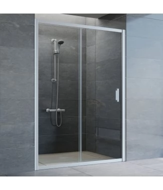 Душевая дверь в нишу Vegas Glass ZP 135 07 01 профиль матовый хром, стекло прозрачное
