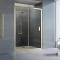 Душевая дверь в нишу Vegas Glass ZP 135 09 01 профиль золото, стекло прозрачное. Фото 1