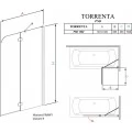 Шторка на ванну Radaway Torrenta PND 101 стекло графит R. Фото 4