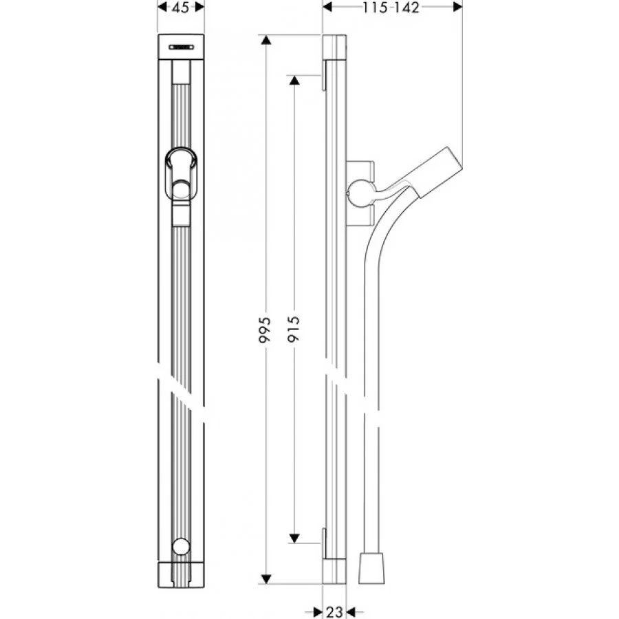Душевая штанга Hansgrohe Raindance 27636000. Фото 3