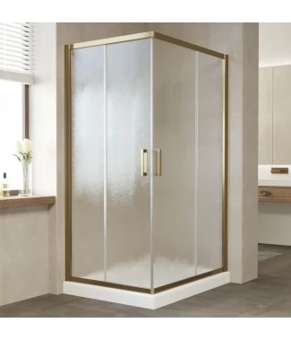 Душевой уголок Vegas Glass ZA-F 100*80 05 02 профиль бронза, стекло шиншилла