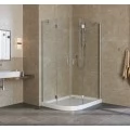 Душевой уголок Vegas Glass AFS-F Lux 110*100 07 01 R профиль матовый хром, стекло прозрачное. Фото 1