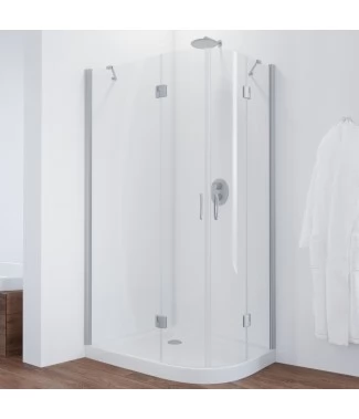 Душевой уголок Vegas Glass AFS-F 80*90 07 01 L профиль матовый хром, стекло прозрачное
