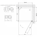 Душевой уголок Vegas Glass EP-Fis 80*90 08 01 R профиль глянцевый хром, стекло прозрачное. Фото 5