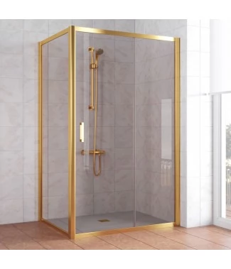 Душевой уголок Vegas Glass ZP+ZPV 130*80 09 05 профиль золото, стекло бронза