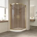 Душевой уголок Vegas Glass ZS-F 90*80 09 05 профиль золото, стекло бронза. Фото 1