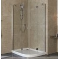 Душевой уголок Vegas Glass AFS-F Lux 110*90 08 01 L профиль глянцевый хром, стекло прозрачное. Фото 1