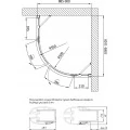 Душевой уголок Vegas Glass AFS-F Lux 110*90 08 01 L профиль глянцевый хром, стекло прозрачное. Фото 6